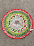 Bright Tree Skirt Jelly Roll Rug – handmade quilted Christmas tree skirt