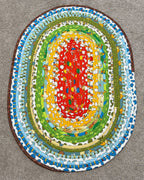 Lorax-style Jelly Roll Rug handmade quilted cotton accent rug