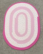 Pink Hearts Jelly Roll Rug handmade quilted cotton accent rug