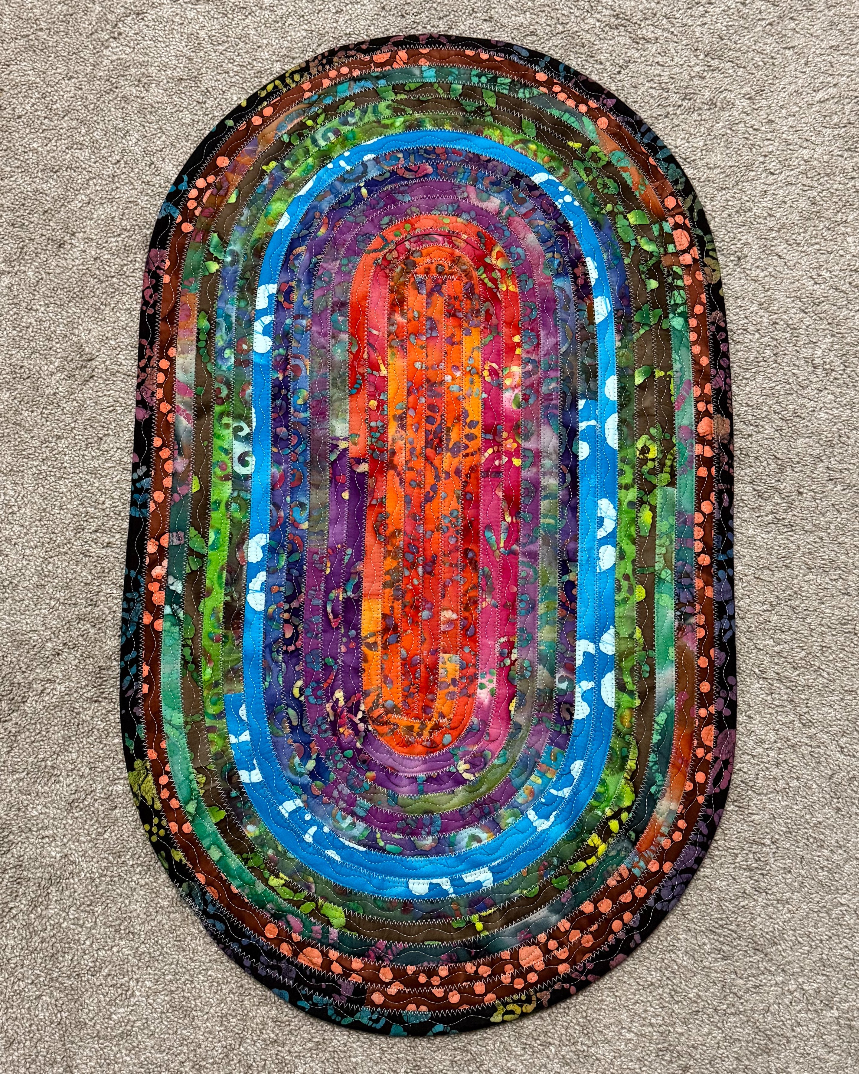 Dark Rainbow Jelly Roll Rug
