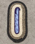 Purple & Brown Small Jelly Roll Rug – Handmade Quilted Cotton Accent Rug