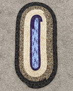 Purple & Brown Small Jelly Roll Rug – Handmade Quilted Cotton Accent Rug