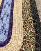 Purple & Brown Small Jelly Roll Rug – Handmade Quilted Cotton Accent Rug