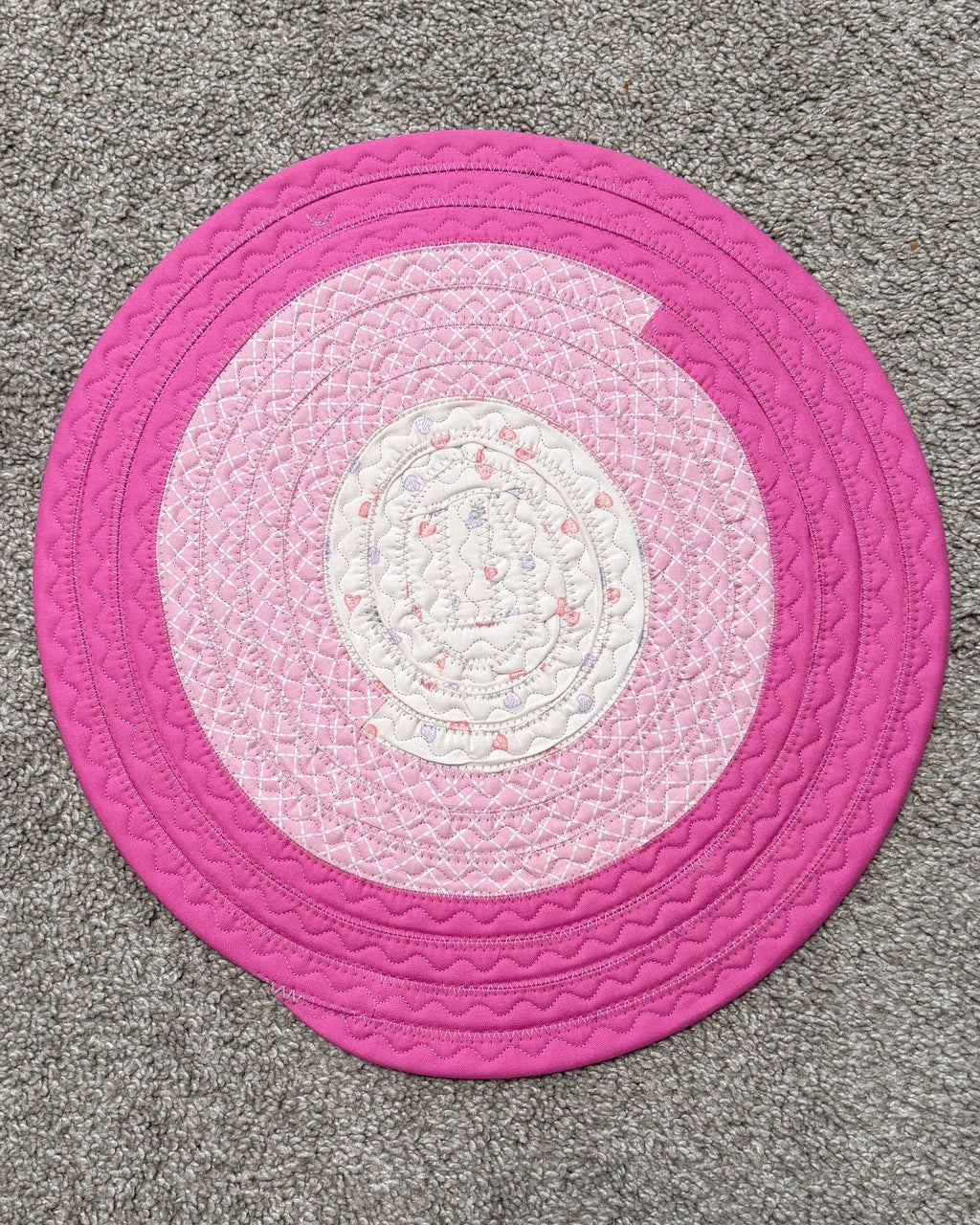 Pink Hearts Mini Jelly Roll Rug