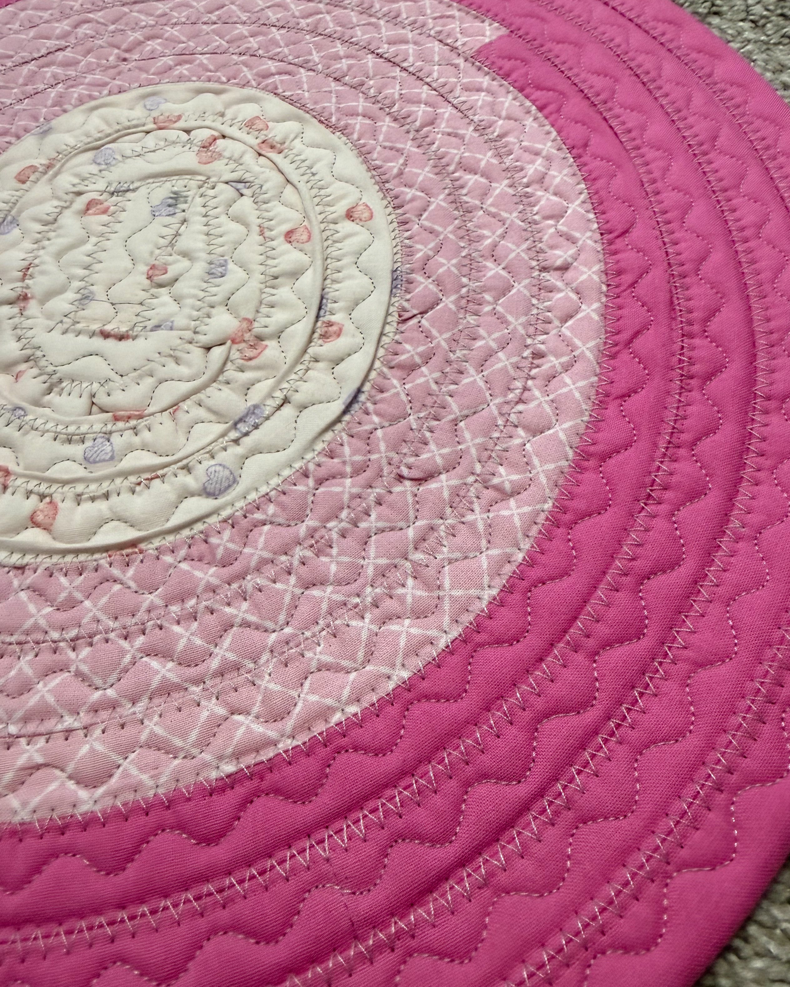 Pink Hearts Mini Jelly Roll Rug